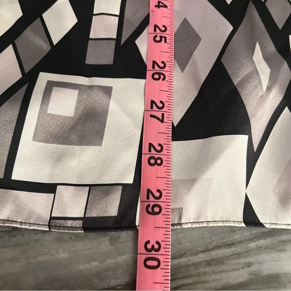 INC International Concepts Geometric Silk Charmeuse Tunic Beaded Placket 8 - Picture 7 of 8